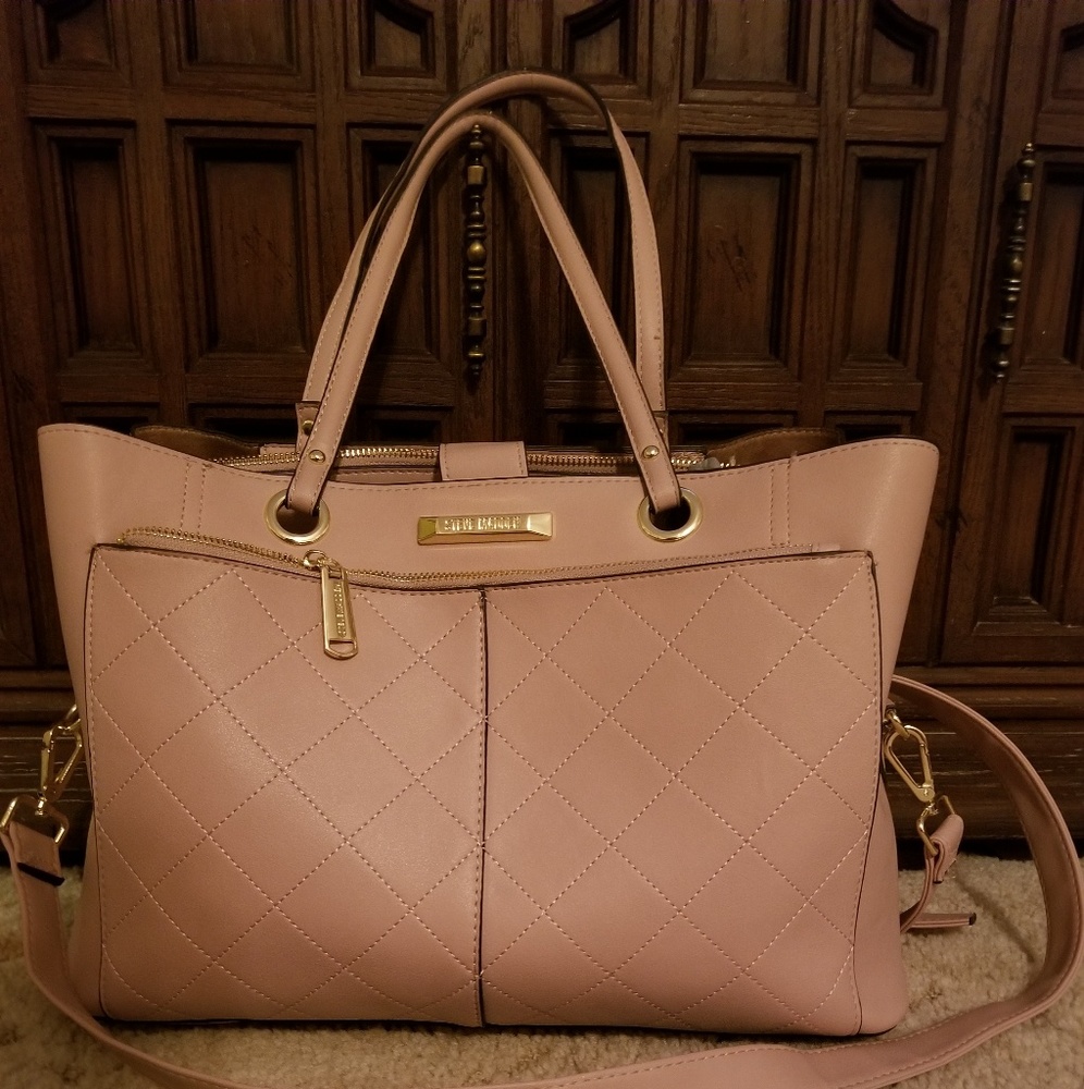 Pink Vegan Leather Tote